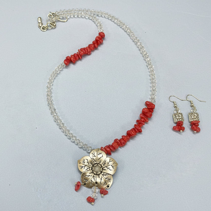 Red Chip Harmony Necklace Set
