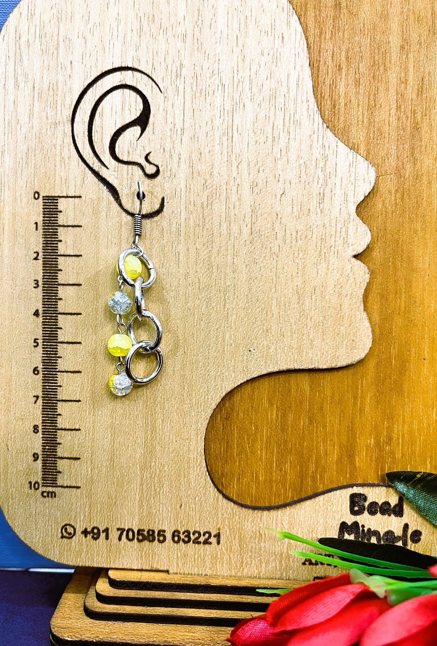 Artistic Yellow Beaded Necklace Set