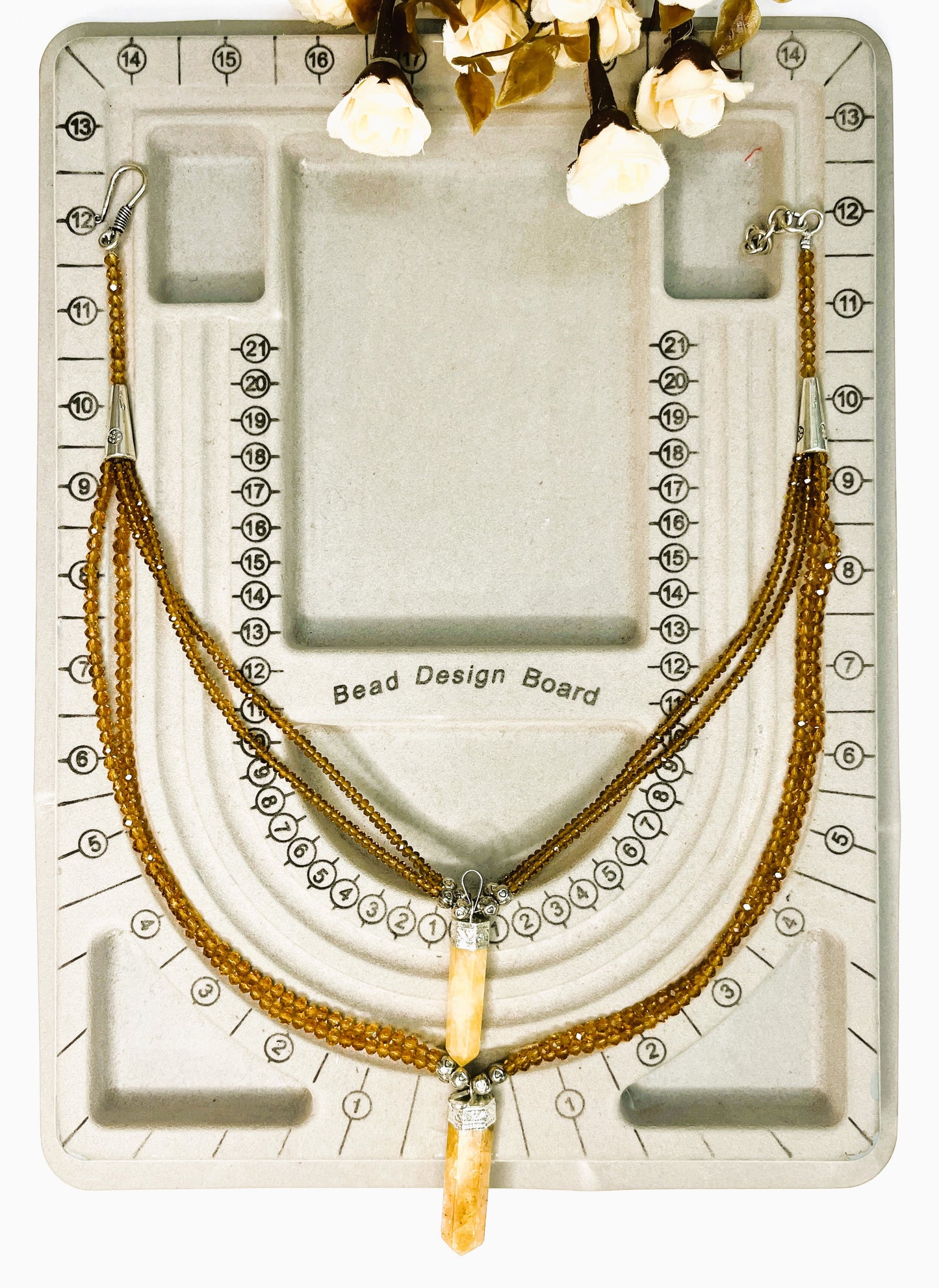 Brown Citrine Crystal Necklace Set