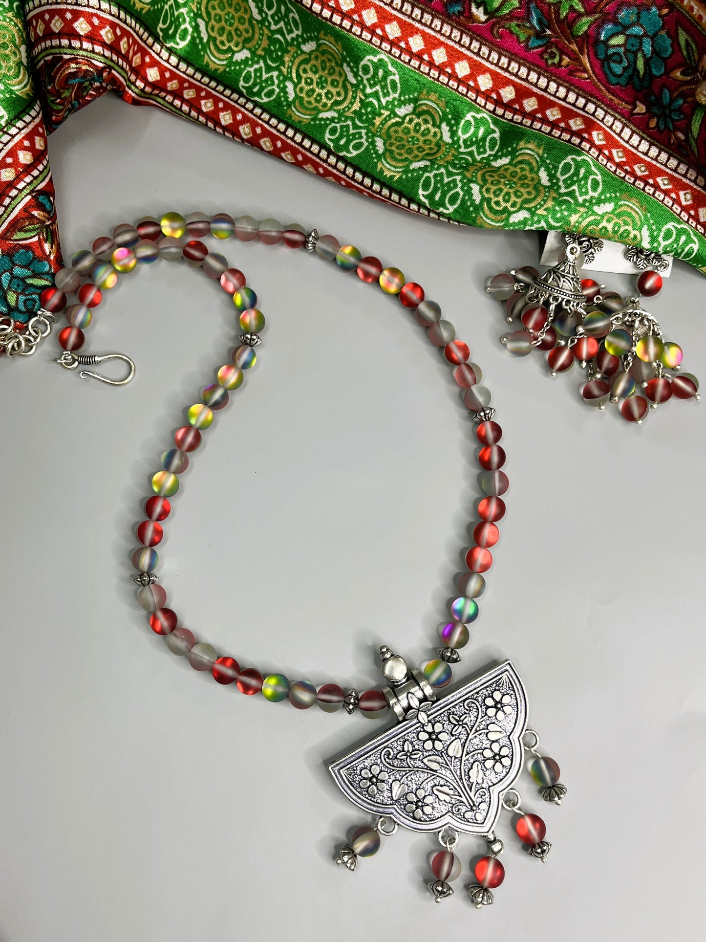 Mermaid Wine-Red Necklace Set