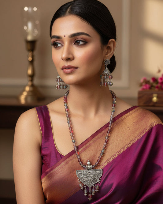 Mermaid Wine-Red Necklace Set