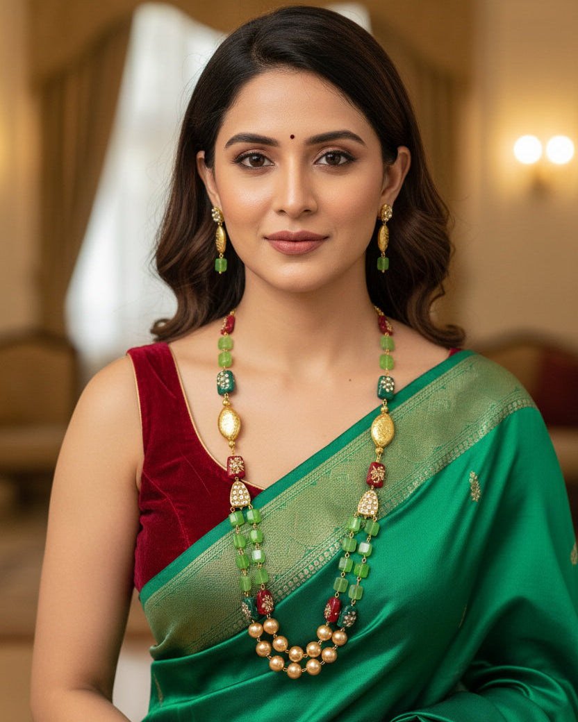 Golden Kiwi Layered Necklace Set