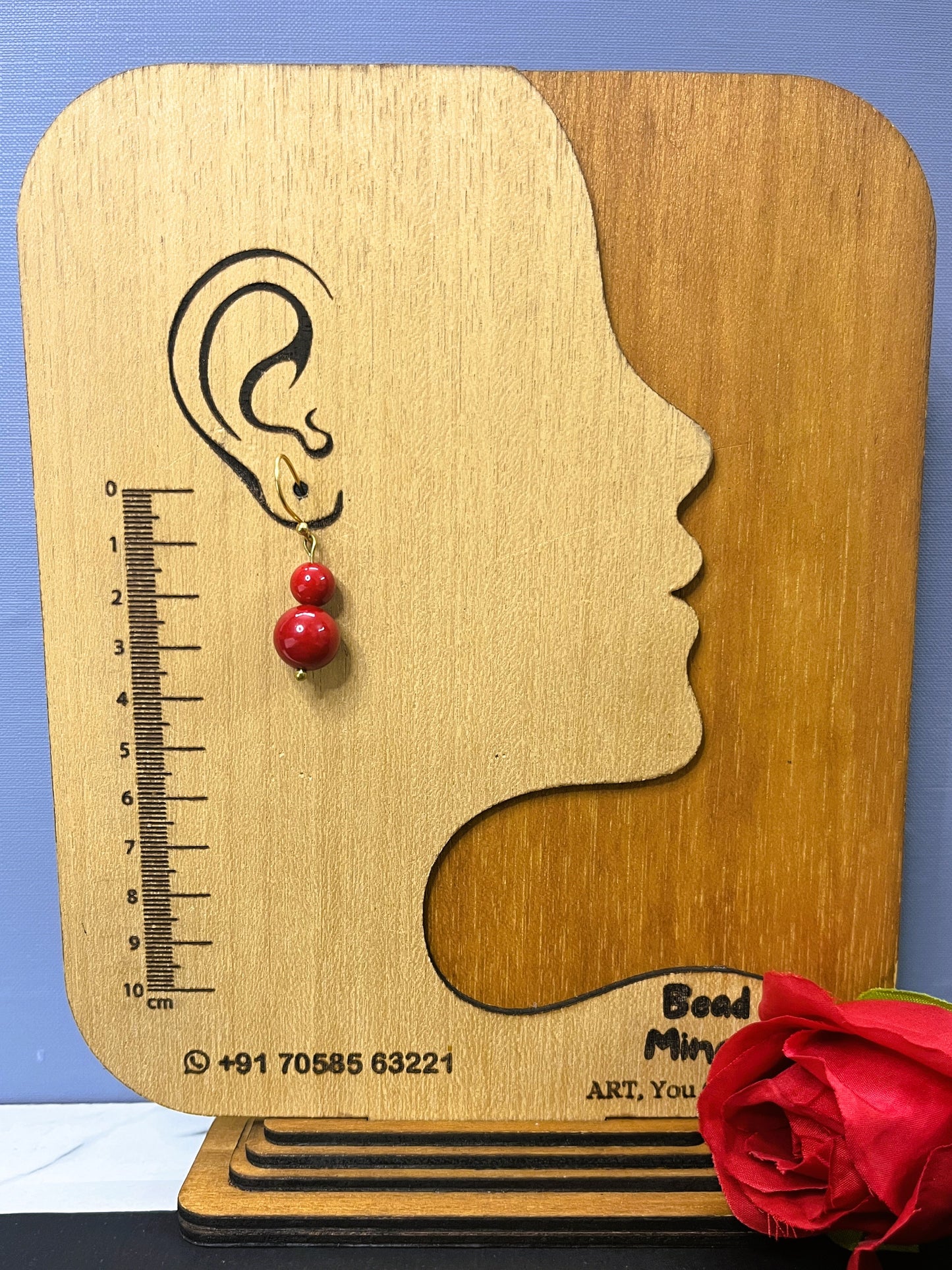 Red Graduated Bead Necklace Set