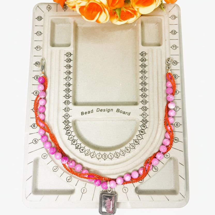 Twisted Rose Quartz Pendant Set