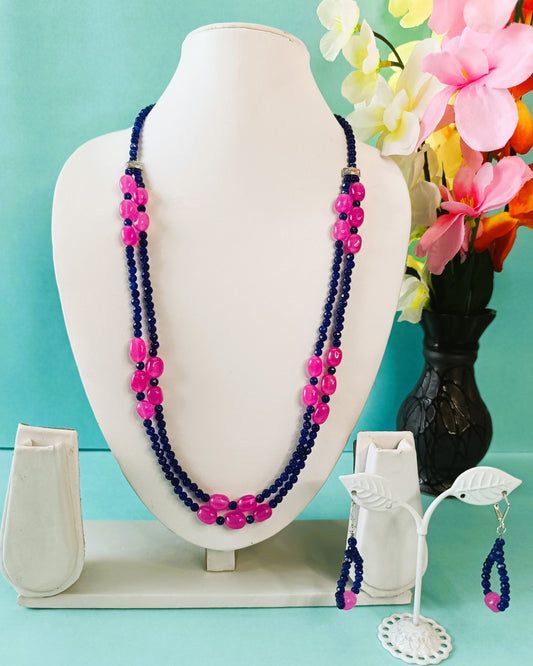 Blue Lapis Lazuli Gemstone Necklace Set