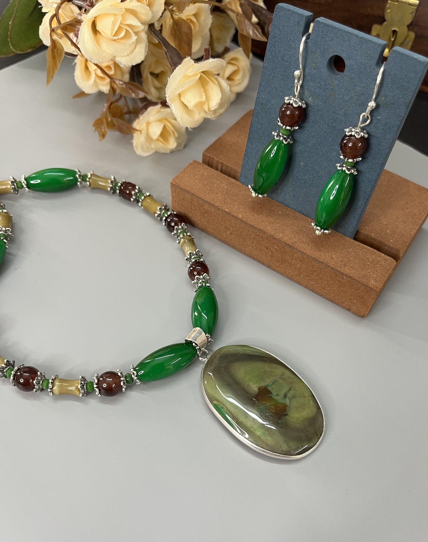 Green Jasper Harmony Necklace Set