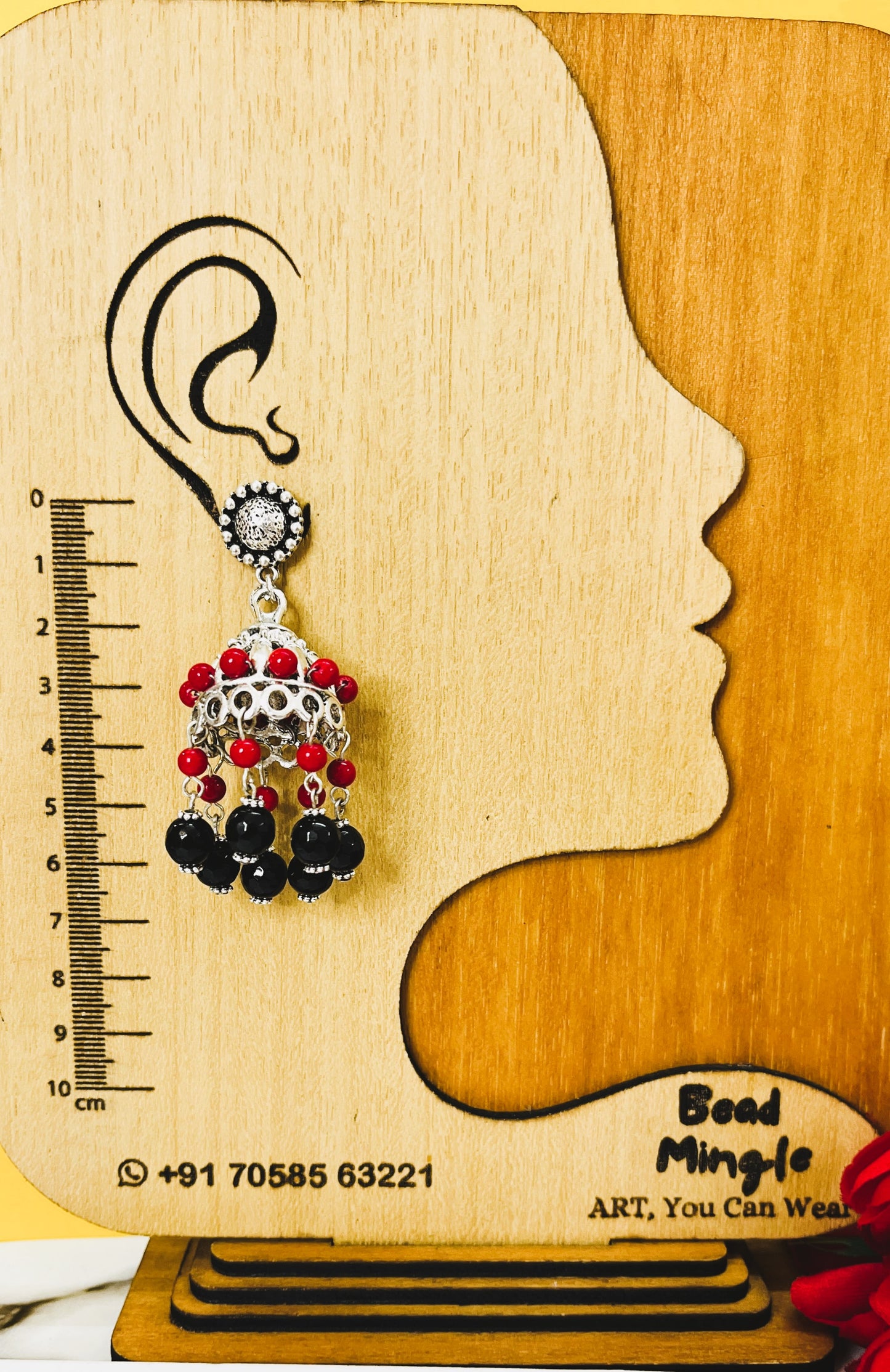 Red-Black Lampwork Necklace Set