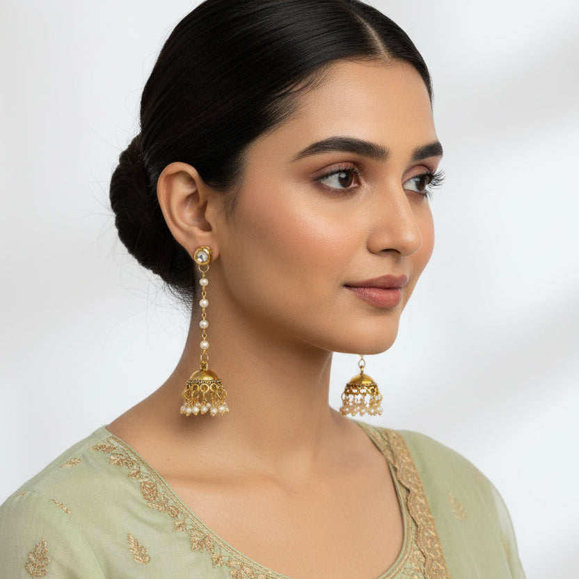 Kanak Pearl Jhumka Earrings