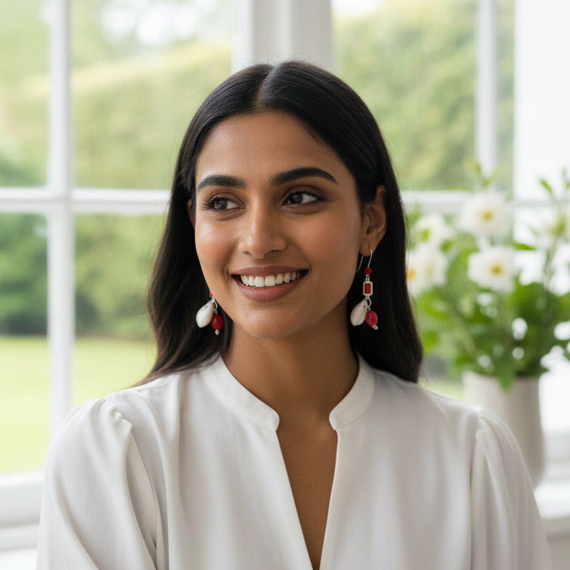 Rangriti Cowrie Drop Earrings