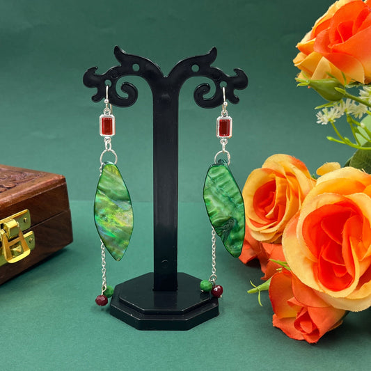 Vanika Leaf Drop Earrings