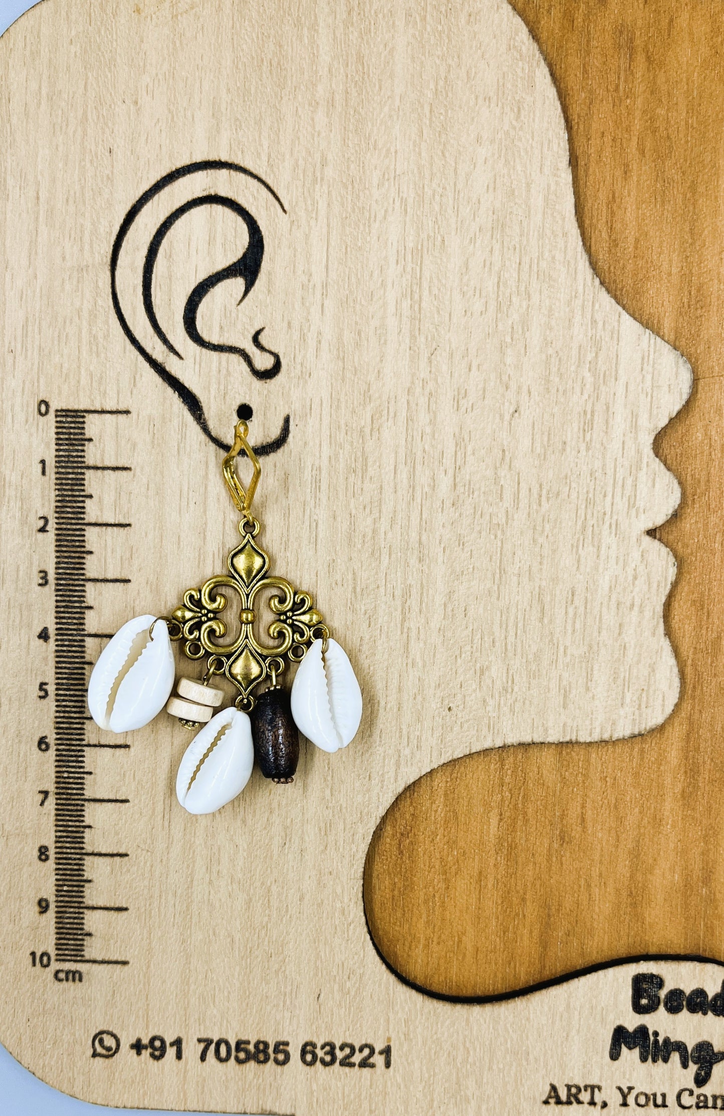 Ivory Shell Charm Drop Earrings