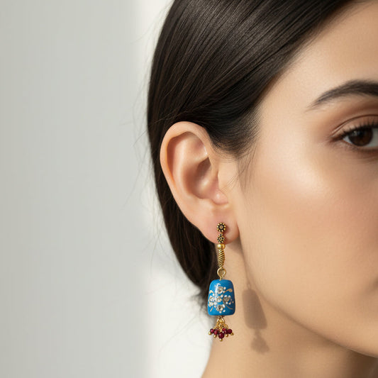 Blue Poise Statement Earrings