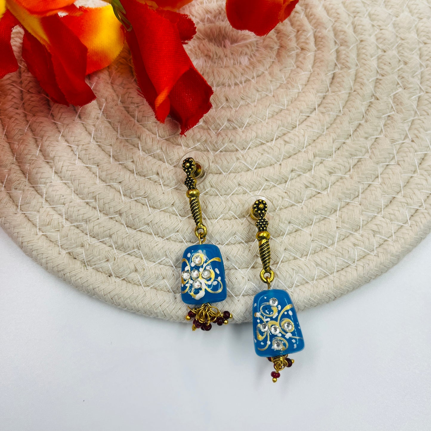 Blue Poise Statement Earrings