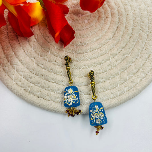 Blue Poise Statement Earrings