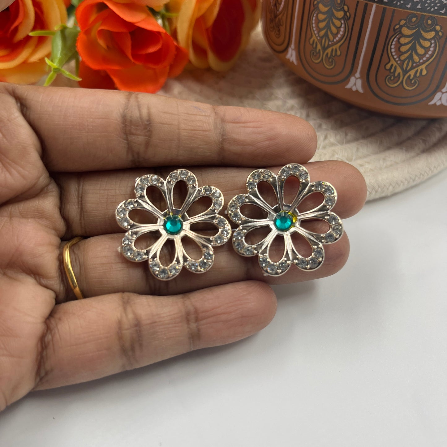 Radiant Bloom Stud Earrings