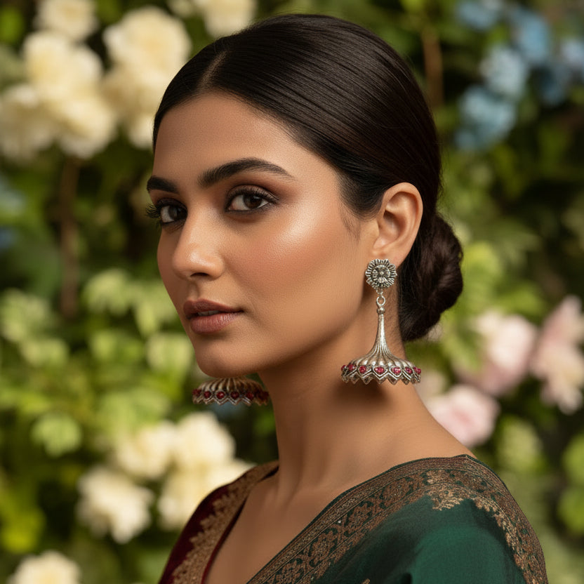 Aurelia Emerald Jhumka Earrings
