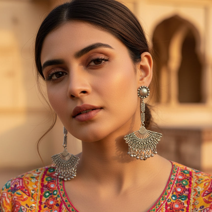 Resonant Fan Long Drop Earrings