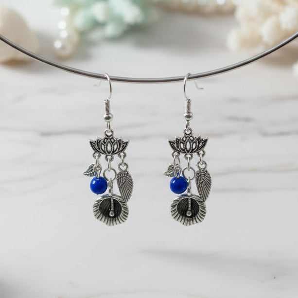 Celestine Lotus Charm Minimal Earrings