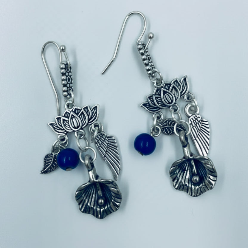 Celestine Lotus Charm Minimal Earrings