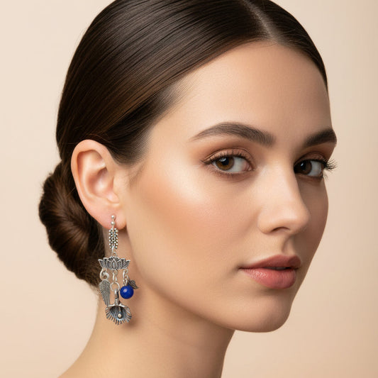 Celestine Lotus Charm Minimal Earrings