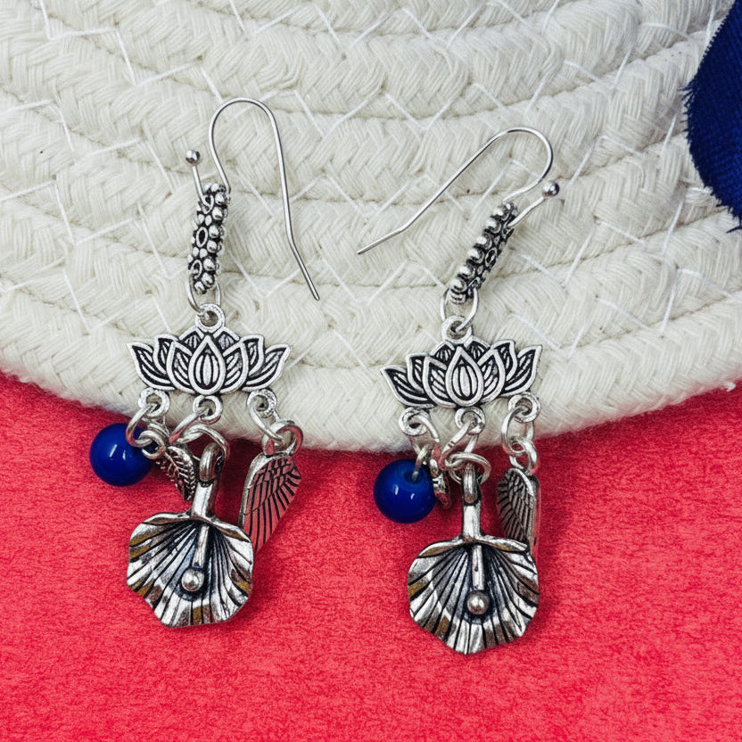 Celestine Lotus Charm Minimal Earrings