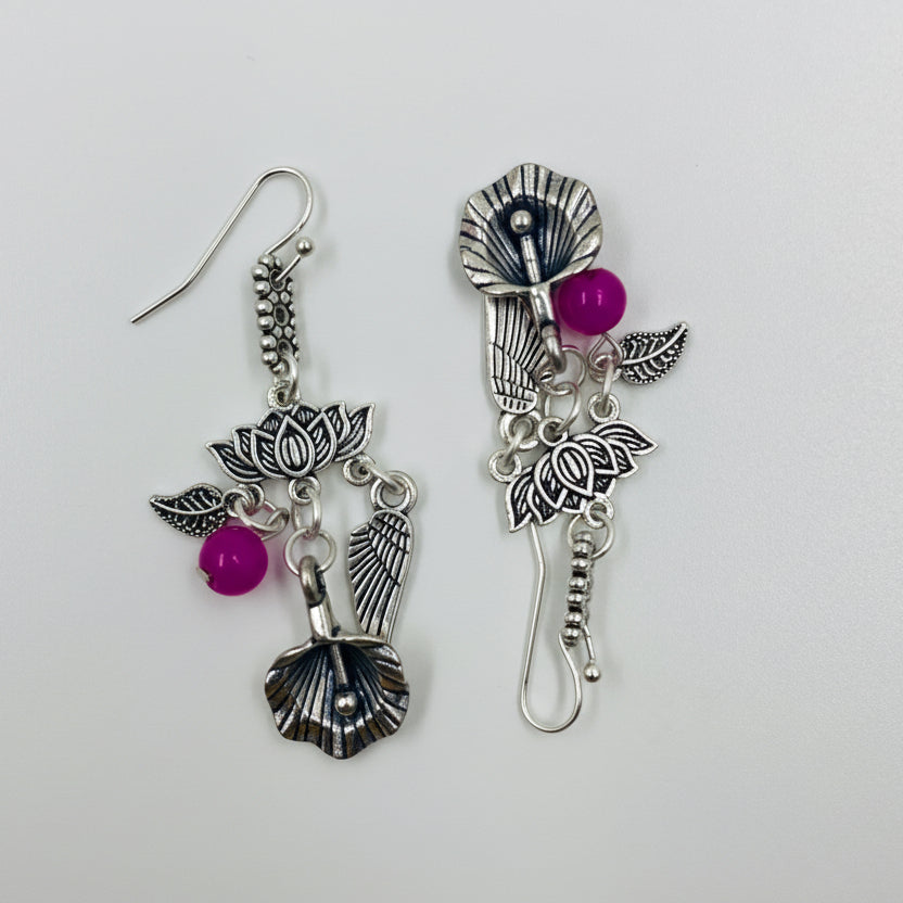 Celestine Lotus Charm Minimal Earrings